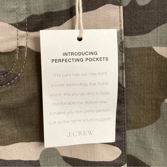 NWT J Crew Green Camo Vintage Straight Cargo, Size 29 - Picture 5 of 7